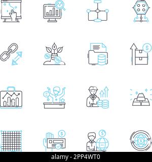 Free enterprise linear icons set. Capitalism, Competition, Innovation ...