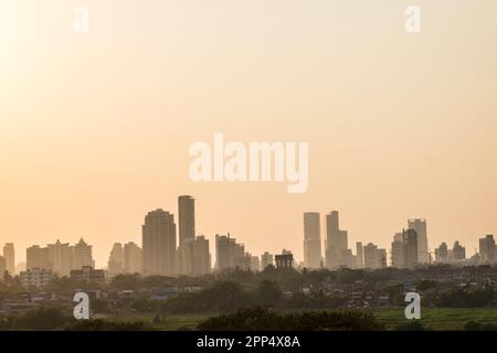 Modern city high rise skyscraper buildings during daytime in Mumbai, India Stock Photo