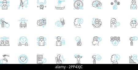 Social science linear icons set. Anthropology, Sociology, Psychology, Economics, Political science, History, Geography line vector and concept signs Stock Vector