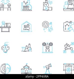 Cooperation collaboration linear icons set. Teamwork, Synergy, Unity, Partnership, Cohesion, Alliance, Coordination line vector and concept signs Stock Vector