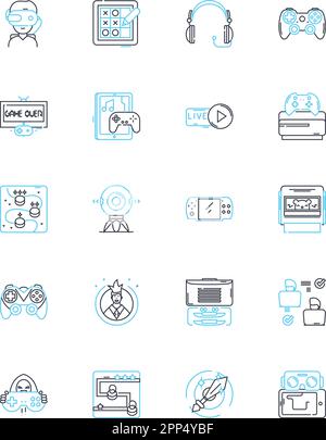 Search Engine Optimization (SEO) linear icons set. Keywords, Backlinks, Algorithm, Metadata, SERP, Crawling, Sitemap line vector and concept signs Stock Vector