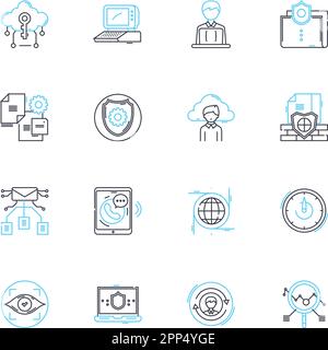 Safeguarding linear icons set. Protection, Security, Safety, Prevention ...