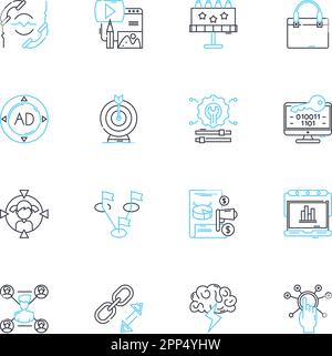 Debt financing linear icons set. Loans, Interest, Lending, Financing, Credit, Bankruptcy, Compound line vector and concept signs. Principal,Mortgages Stock Vector