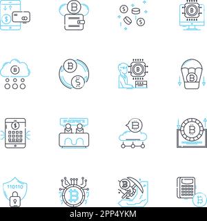 Brain training linear icons set. Cognition, Focus, Memory, Attention, Intelligence, Learning, Neuroplasticity line vector and concept signs Stock Vector