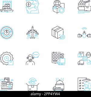 Speedy shipping linear icons set. Swift, Expedited, Fast, Quick, Rapid ...