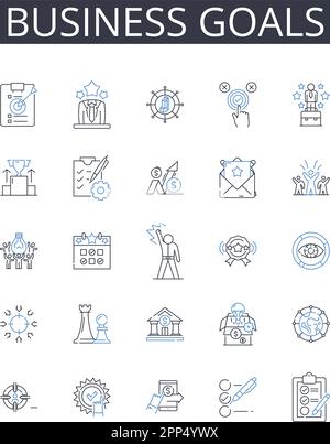 Trade goals line icons collection. Profit, Expansion, Growth ...