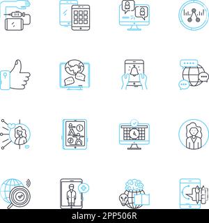 User experience linear icons set. Intuitive, User-friendly, Responsive, Engaging, Seamless, Consistent, Accessible line vector and concept signs Stock Vector