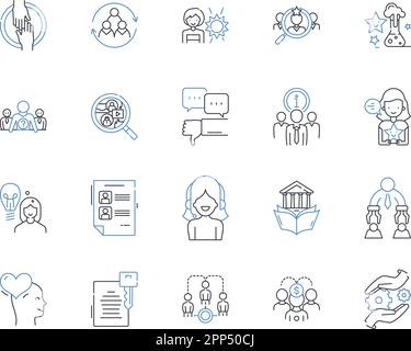 Talent enrichment line icons collection. Development, Growth, Opportunity, Skills, Potential, Advancement, Competence vector and linear illustration Stock Vector