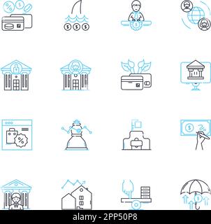 Mobile reality linear icons set. Immersive, Interactive, Virtual, Augmented, Reality, Experience, D line vector and concept signs. Cutting-edge Stock Vector