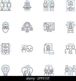 Beginning enterprise line icons collection. Entrepreneurship, Startup, Innovation, Ideation, Incubation, Launch, Inception vector and linear Stock Vector