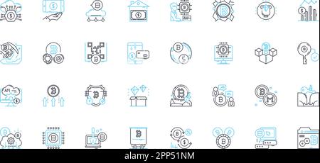 Urbanization trends linear icons set. Growth, Density, Migration, Development, Expansion, Industrialization, Infrastructure line vector and concept Stock Vector