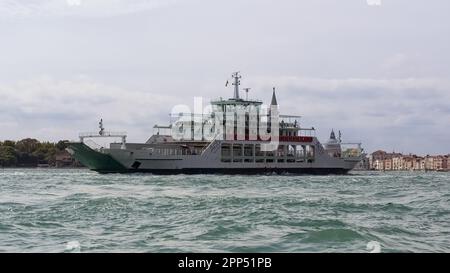 VENICE, ITALY - SEPTEMBER 13, 2017:  ACTV ferry boat 'Lido di Venezia', on the lagoon Stock Photo