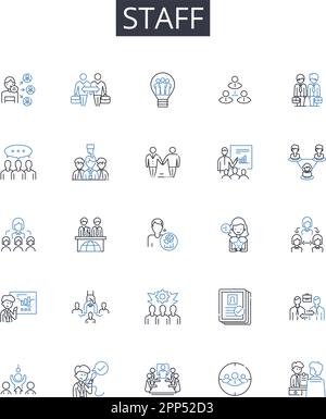 Workforce members line icons collection. Employees, Staff, Colleagues ...