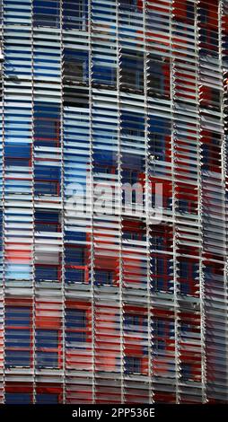 glass blinds from the summer sun on the windows of a modern building Stock Photo