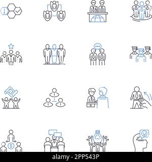 Joint enterprise line icons collection. Conspiracy, Accomplice ...