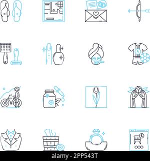 Aid linear icons set. Assistance, Relief, Support, Compassion, Humanitarianism, Philanthropy, Empathy line vector and concept signs. Altruism Stock Vector