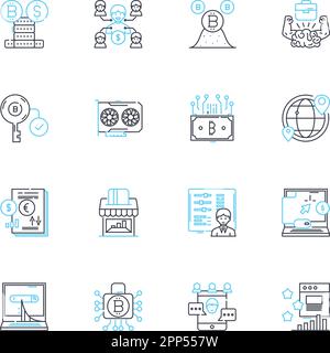 Cloud services linear icons set. Cloud, Storage, SaaS, PaaS, IaaS, Virtualization, Security line vector and concept signs. Backup,Hybrid,Migration Stock Vector