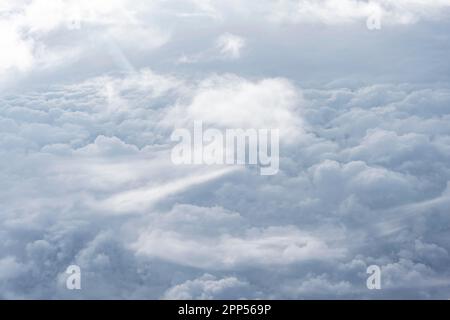 Dense cloud cover, flight shot, weather Stock Photo