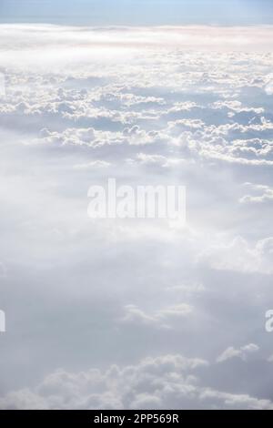 Dense cloud cover, flight shot, weather Stock Photo