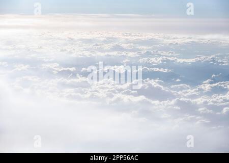 Dense cloud cover, flight shot, weather Stock Photo