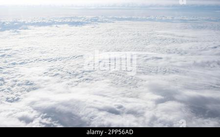 Dense cloud cover, flight shot, weather Stock Photo