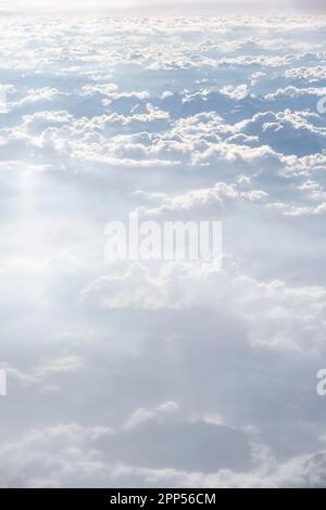 Dense cloud cover, flight shot, weather Stock Photo