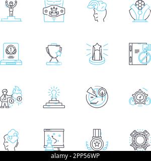 Budgeting process linear icons set. Planning, Forecasting, Analysis ...