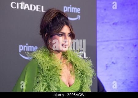 April 21, 2023, Rome, Italy: Actress Priyanka Chopra Jonas attends the premiere of the tv series 'Citadel' at the The Space Cinema Moderno in Rome (Credit Image: © Matteo Nardone/Pacific Press via ZUMA Press Wire) EDITORIAL USAGE ONLY! Not for Commercial USAGE! Stock Photo