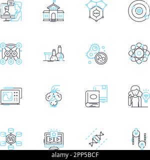 Social interaction linear icons set. Conversations, Relationships, Nerking, Collaboration, Empathy, Communication, Community line vector and concept Stock Vector