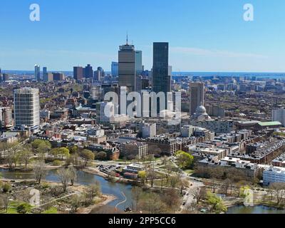 An aerial view including the Fenway/ Kenmore neighborhood and the Charles  River, Boston, and part of Cambridge, Massachusetts, United States Stock  Photo - Alamy