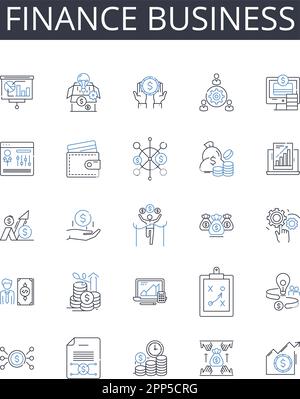Fiscal realm line icons collection. Budget, Revenue, Deficit, Spending ...