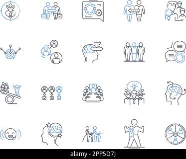 Syndicate line icons collection. Power, Influence, Nerk, Connections ...