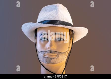 Male mannequin head with a hat on Stock Photo