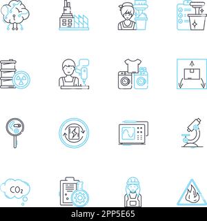 Chemical synthesis linear icons set. Reaction, Compound, Mixture ...