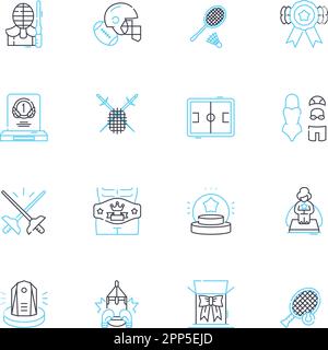 Direction linear icons set. Navigation, Orientation, Route, Bearings, Pathway, Heading, Guide line vector and concept signs. Positioning,Trajectory Stock Vector