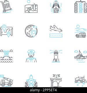 Terminal linear icons set. Command-line, Console, Prompt, Shell ...