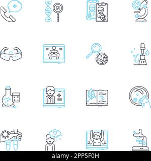 Resilience fortitude linear icons set. Endurance, Grit, Strength, Tenacity, Courage, Perseverance, Determination line vector and concept signs Stock Vector