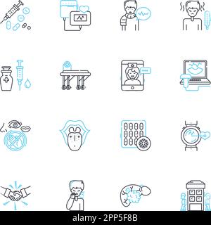 Infection cure linear icons set. Antibiotics, Vaccines, Immunity, Herbs ...