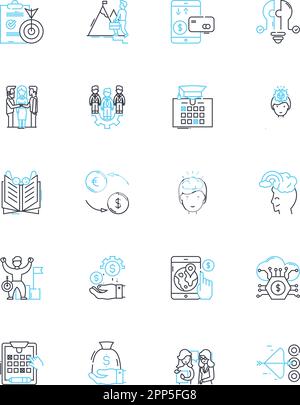 Data metrics linear icons set. Analytics, Metrics, Statistics, KPIs ...