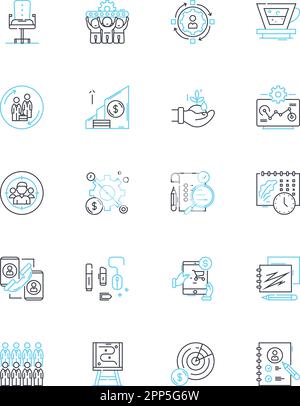 Program Managers linear icons set. Leadership, Coordination ...