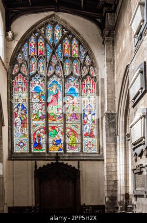 A stained glass window of 1856 by Francis Wilson Oliphant depicting the ...