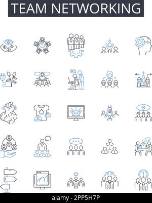 Shared project line icons collection. Collaboration, Teamwork ...