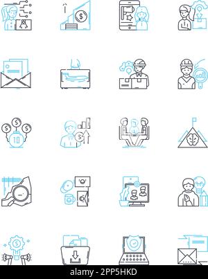 Bold approach linear icons set. Courage, Fearlessness, Daring, Risk ...