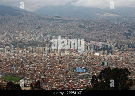 A panoramic view of Bolivia's capital, La Paz Stock Photo