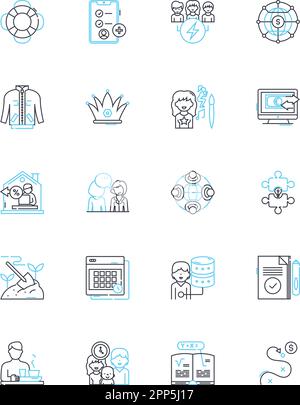 Executive management line icons, signs, vector set, outline ...