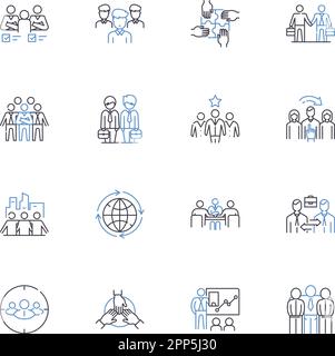 Mutualism line icons collection. Symbiosis, Cooperation, Reciprocity ...