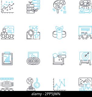 Human compliance linear icons set. Obligation , Conformity , Adherence , Agreement , Obedience , Submission , Cooperation line vector and concept Stock Vector