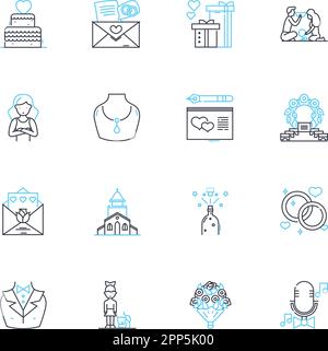 Union members linear icons set. Solidarity, Representation, Collective, Empowerment, Bargaining, Rights, Advocacy line vector and concept signs Stock Vector