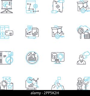 Audit check line icons signs set. Design collection of Inspection ...