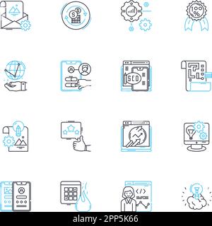 Software engineering linear icons set. Development, Programming, Testing, Debugging, Designing, Architecture, Agile line vector and concept signs Stock Vector